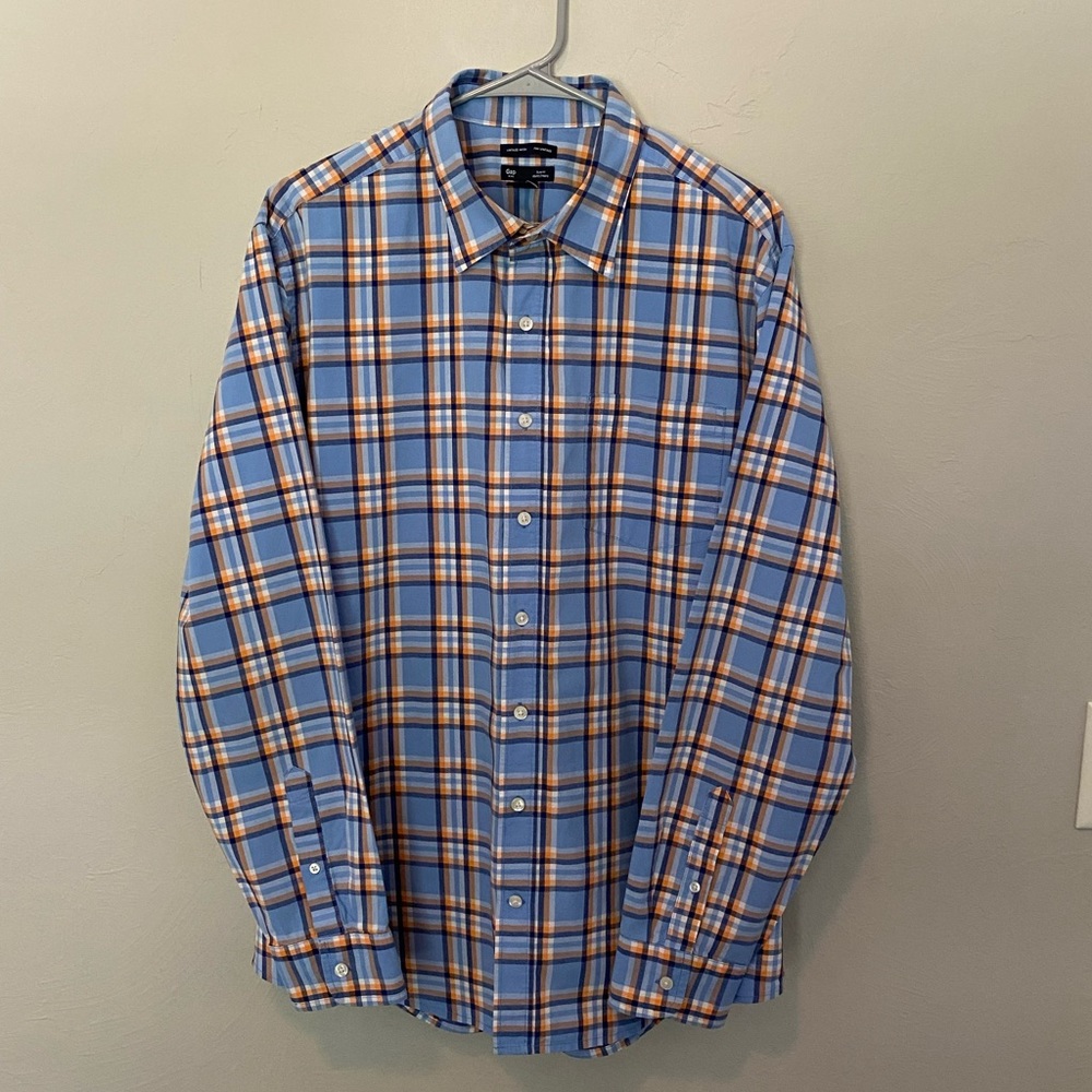 Gap XL button down, blue/orange, great shape with very little wear